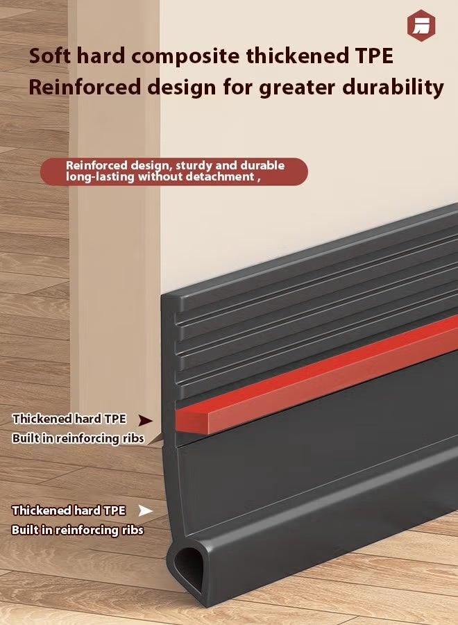 Door Draft Stopper Door Bottom Seal Strip 100cm Door Bottom Sealing Strip Windproof and Dustproof Door Gap Seal Sound Insulation Sticker Door Sweep for Exterior & Interior Doors (Black) - Image 3